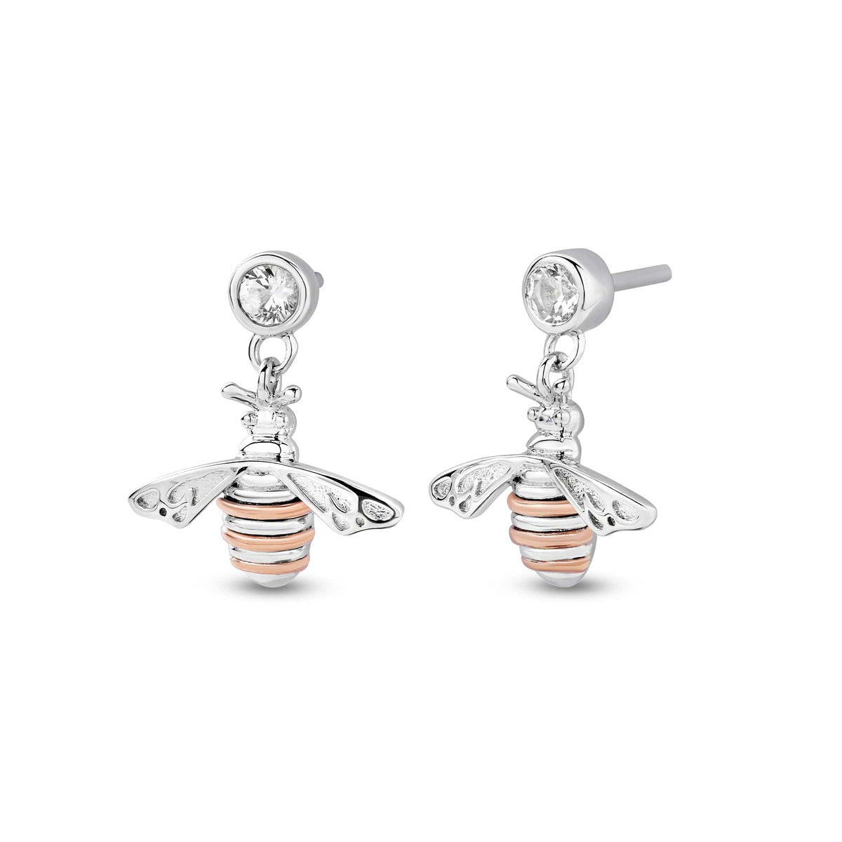 Natures Wonder Sterling Honey Bee Drop Earrings Topaz