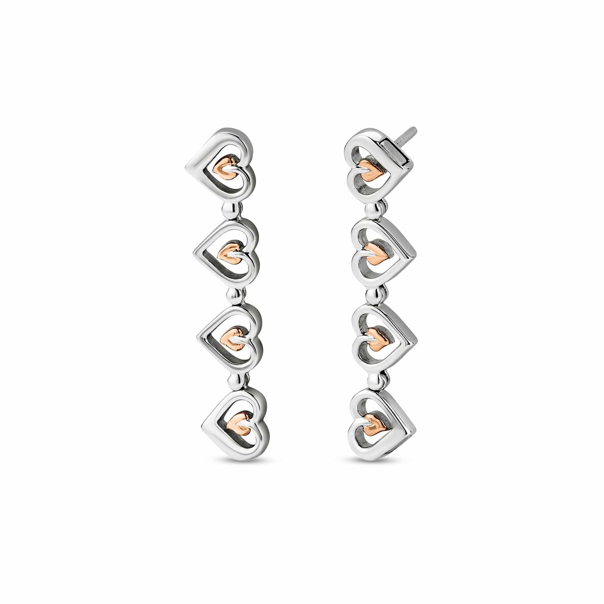 Tree of Life® Sterling Silver Heart Drop-Stud Earrings