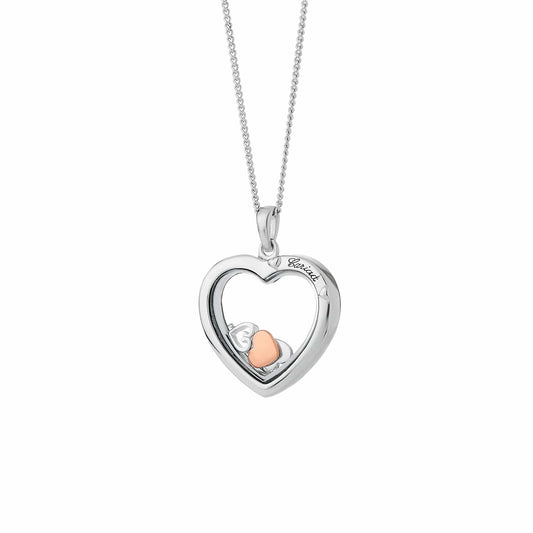 Cariad® Sterling Silver Inner Charm Pendant with Diamond