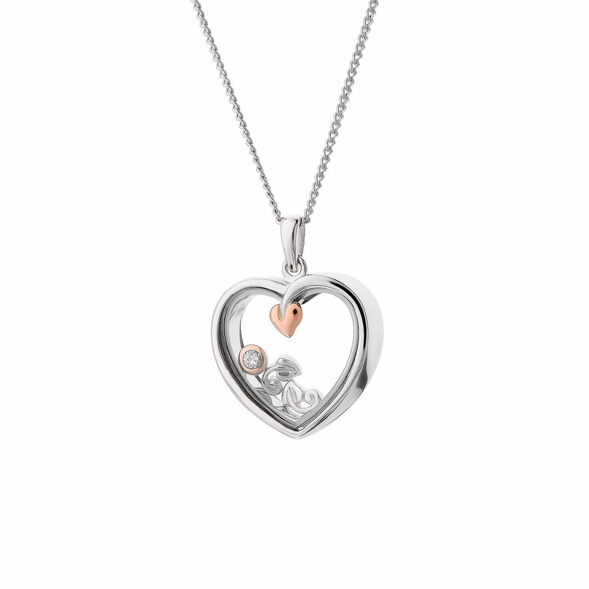 Tree Life® Sterling Inner Charm Heart Pendant Topaz
