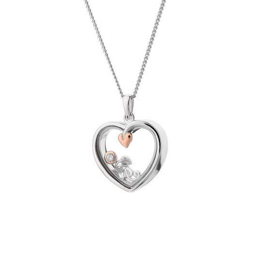 Tree of Life® Sterling Silver Inner Charm Heart Pendant with Topaz