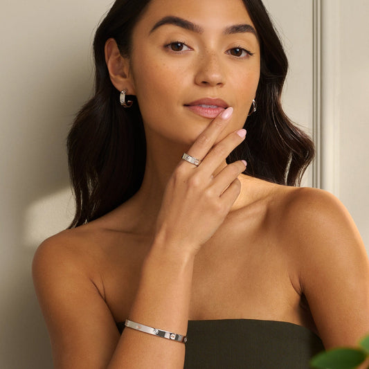 Insignia Sterling Silver Half-Hoop Earrings with Topaz