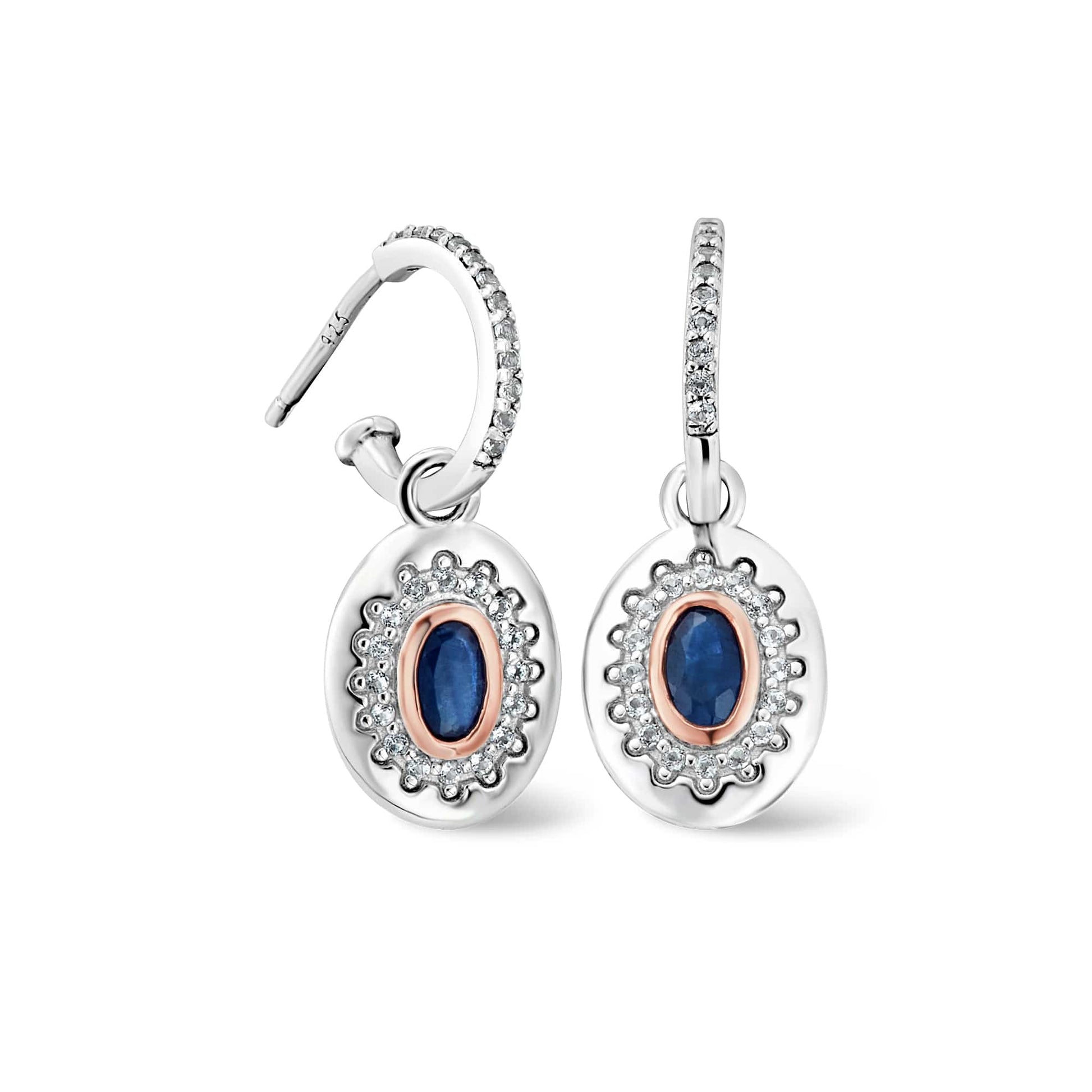 Royal Clogau®  Sterling Silver Diana Earrings with Sapphires & Topaz
