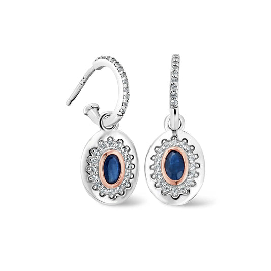 Royal Clogau®  Sterling Silver Diana Earrings with Sapphires & Topaz
