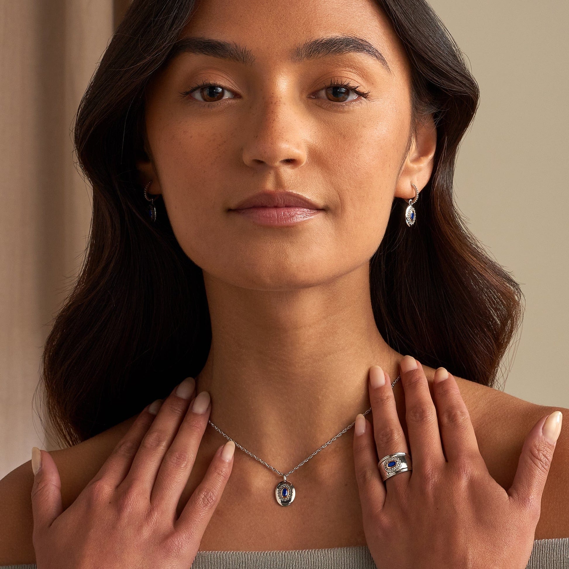 Royal Clogau®  Sterling Silver Diana Pendant with Sapphire & Topaz