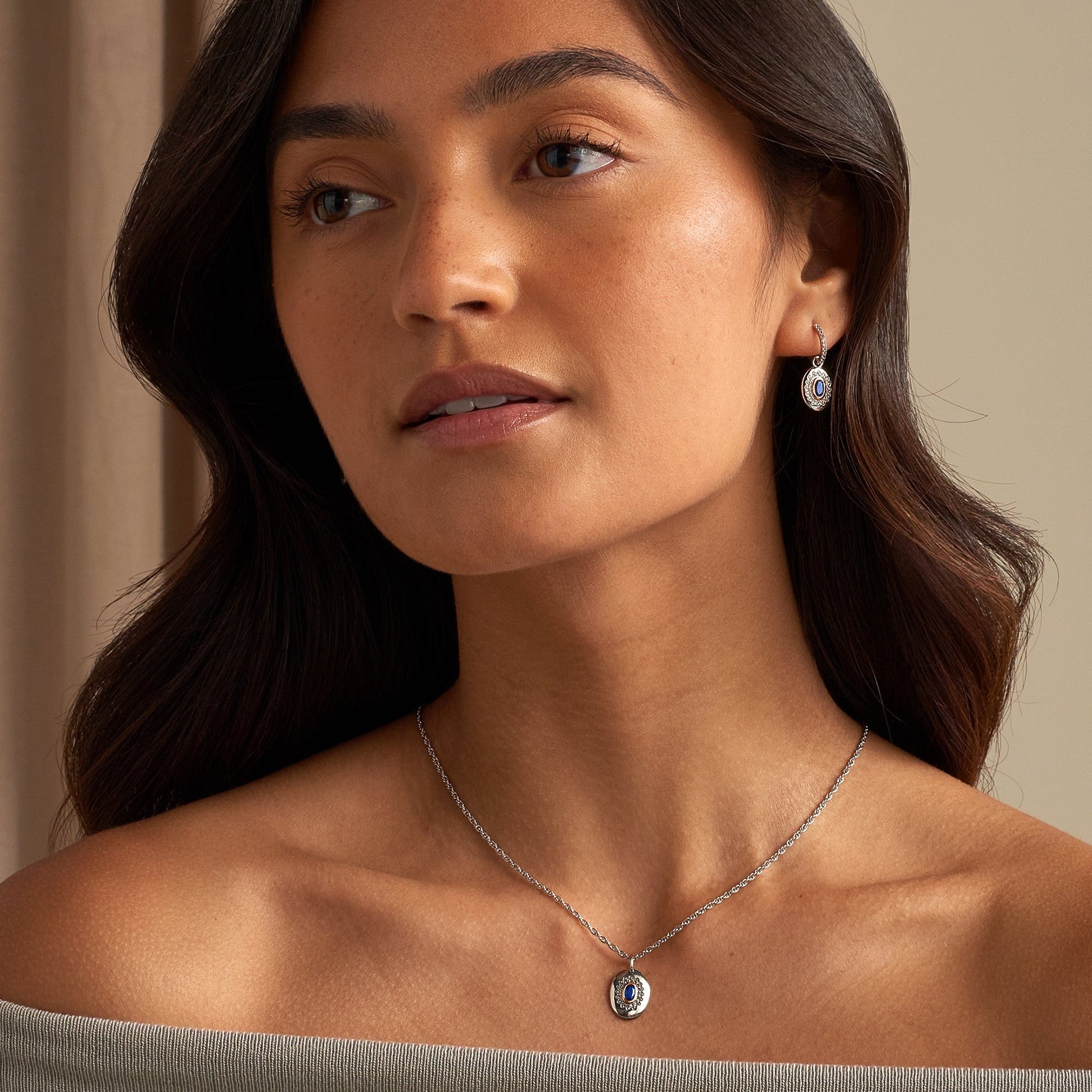 Royal Clogau®  Sterling Silver Diana Pendant with Sapphire & Topaz