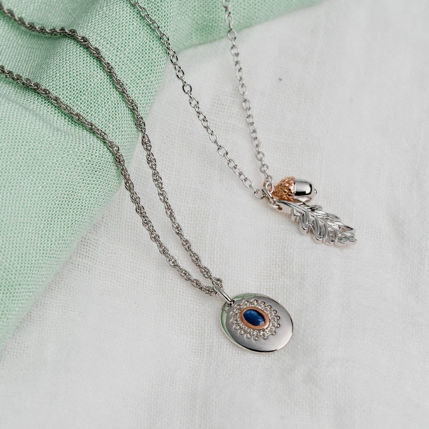 Princess Diana Silver and Sapphire Pendant