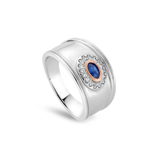 Royal Clogau®  Sterling Silver Diana Ring with Sapphire & Topaz