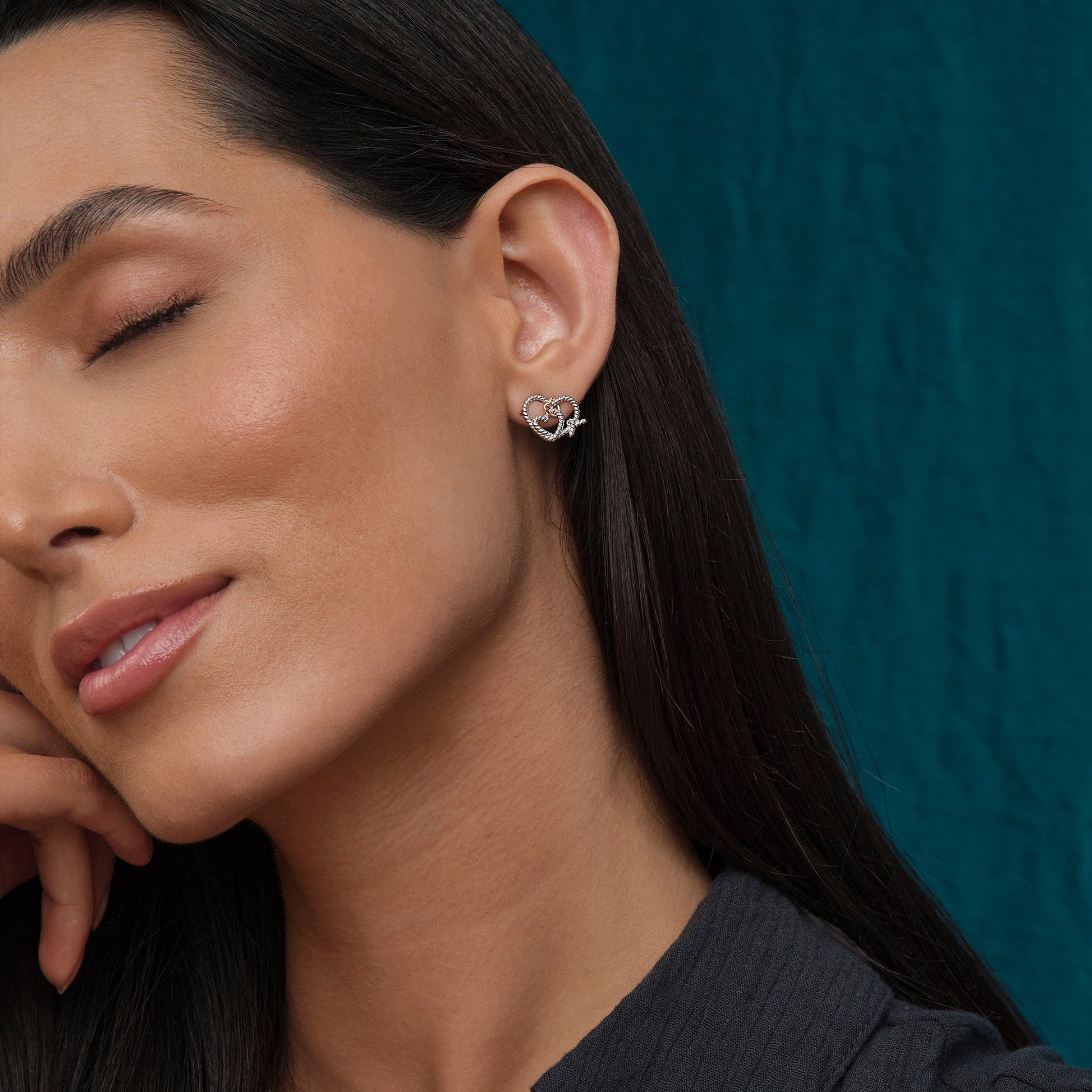 Bound Forever Silver Stud Earrings