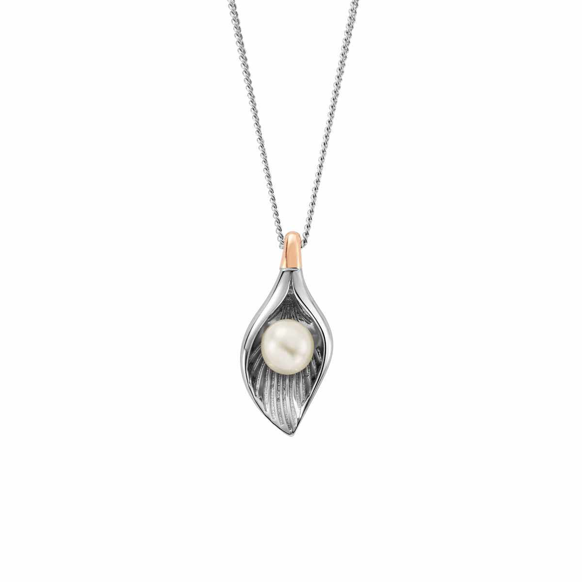 Natures Wonder Sterling Oyster Shell Pendant Pearl