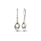 Nature's Wonder Sterling Silver Oyster Shell Drop Earrings with Pearls
