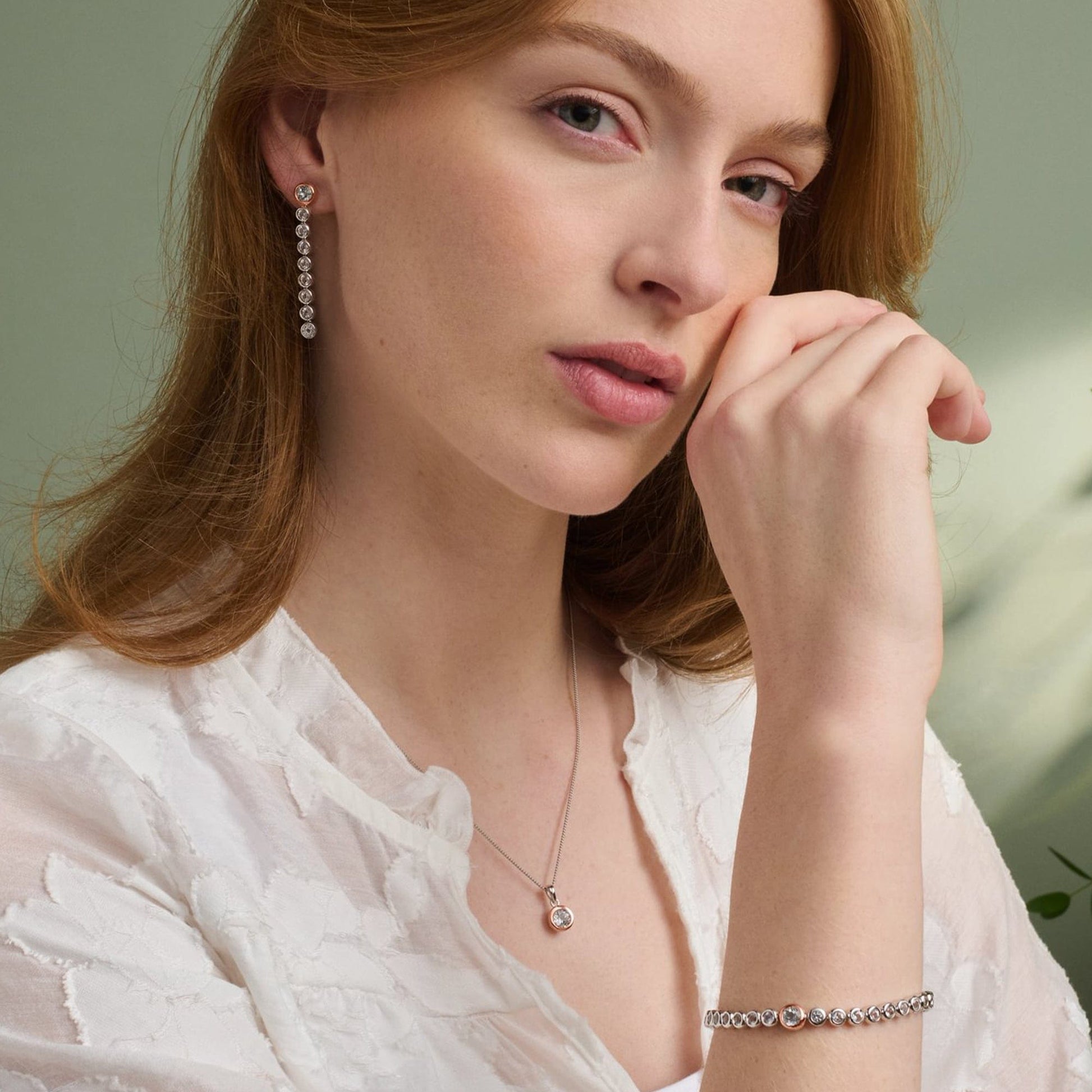 Clogau® Celebration Sterling Silver Drop-Hoop Earrings with Topaz