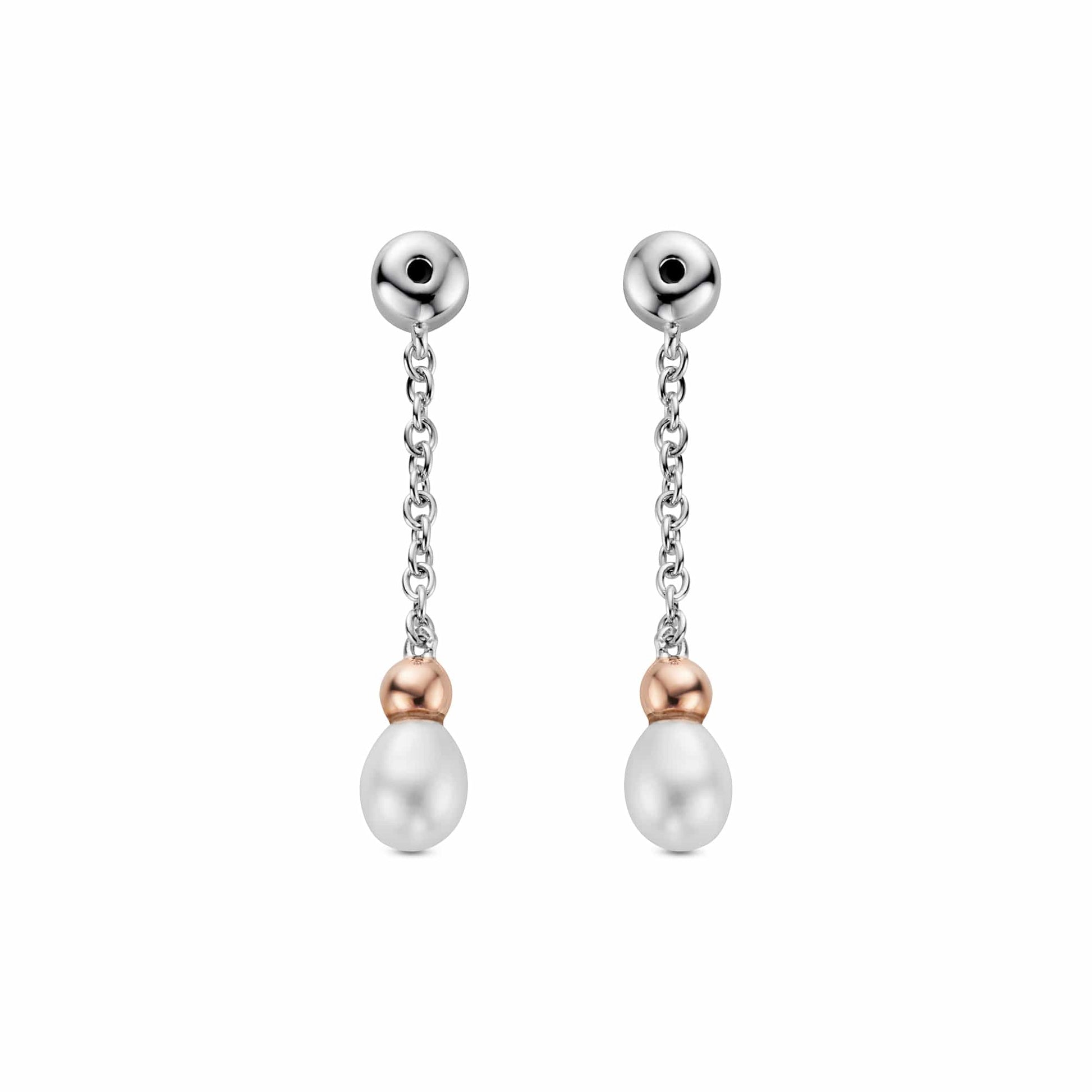 Nature's Wonder Sterling Silver Beachcomber Drop Earring Backs with Pearls
