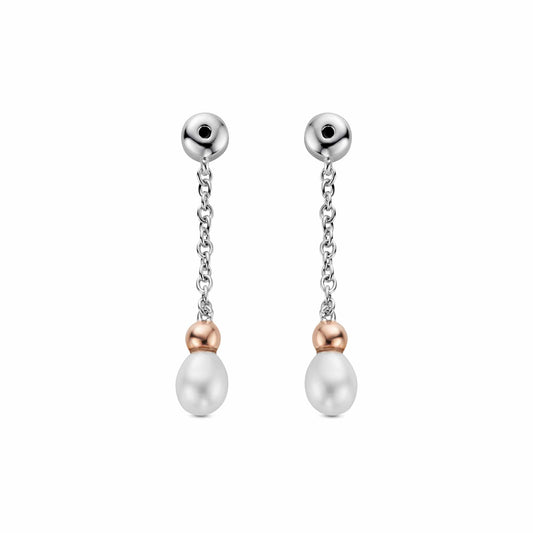 Nature's Wonder Sterling Silver Beachcomber Drop Earring Backs with Pearls
