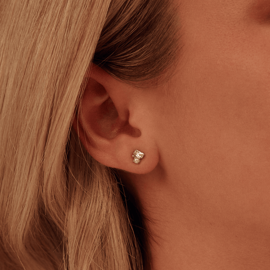 Nature's Wonder Sterling Silver Beachcomber Cluster Stud Earrings with Topaz & Pearl