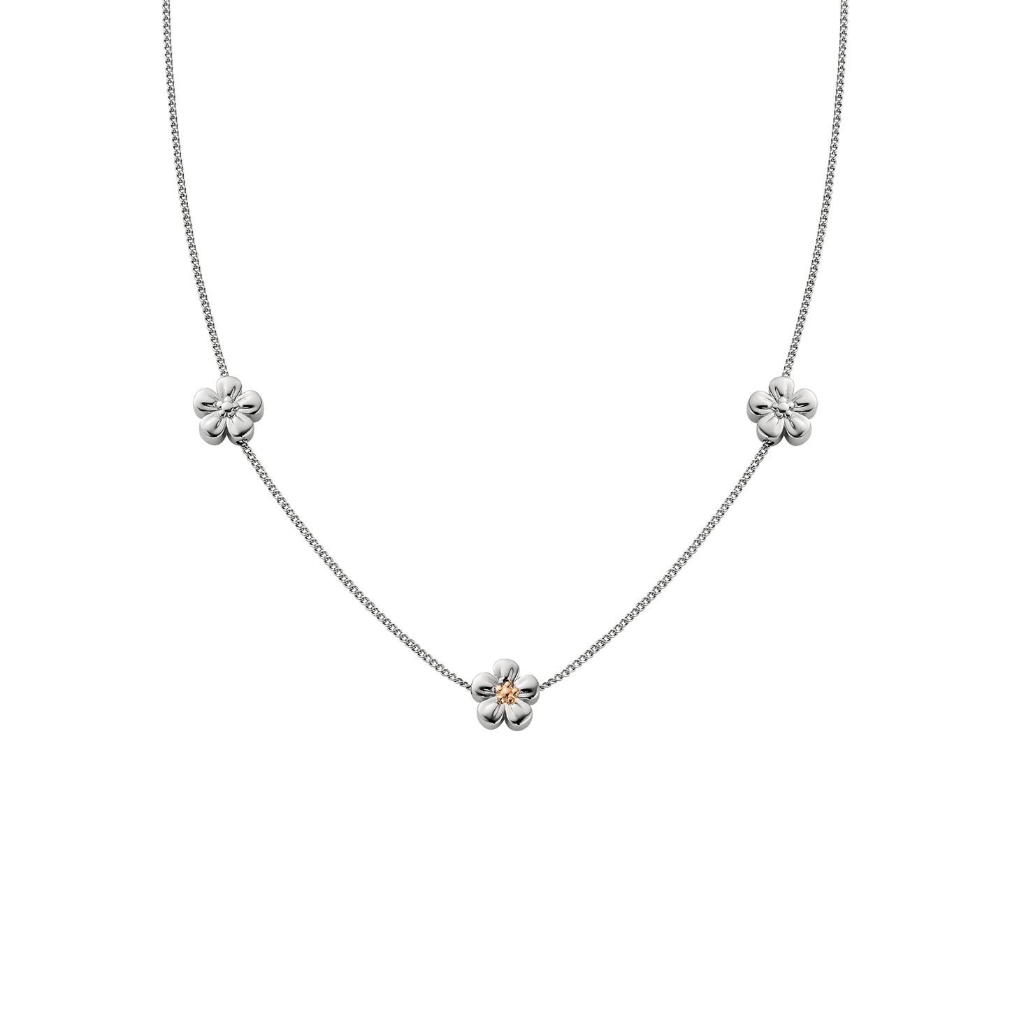 Nature's Wonder Sterling Silver Forget-Me-Not Adjustable Necklace