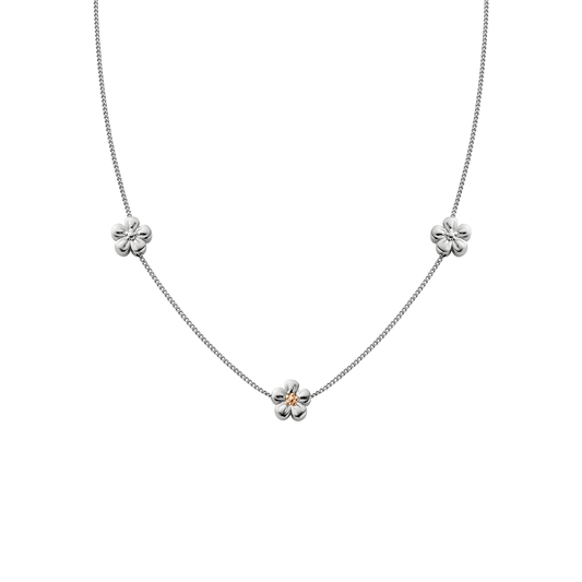 Nature's Wonder Sterling Silver Forget-Me-Not Adjustable Necklace
