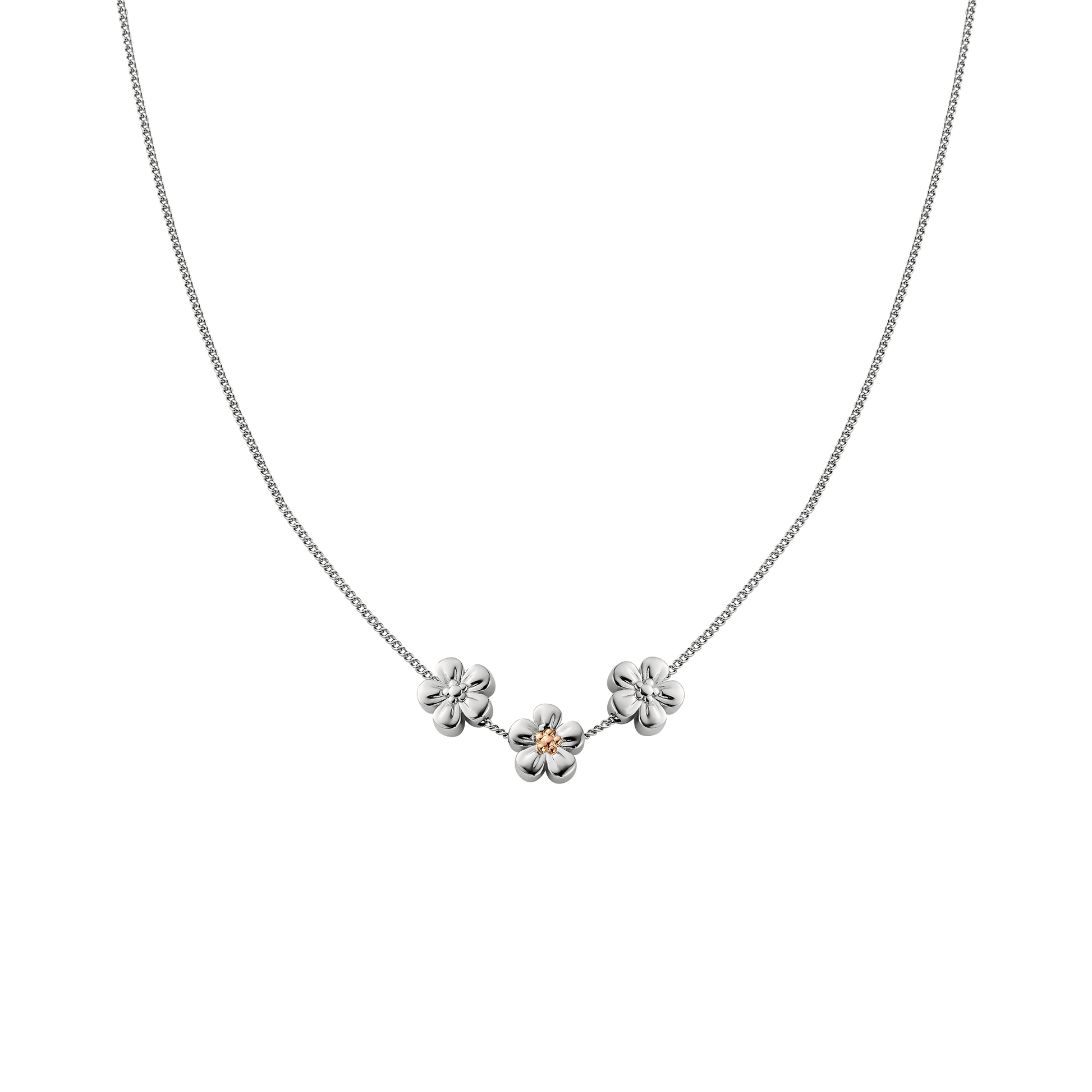 Nature's Wonder Sterling Silver Forget-Me-Not Adjustable Necklace