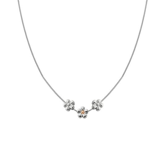 Nature's Wonder Sterling Silver Forget-Me-Not Adjustable Necklace