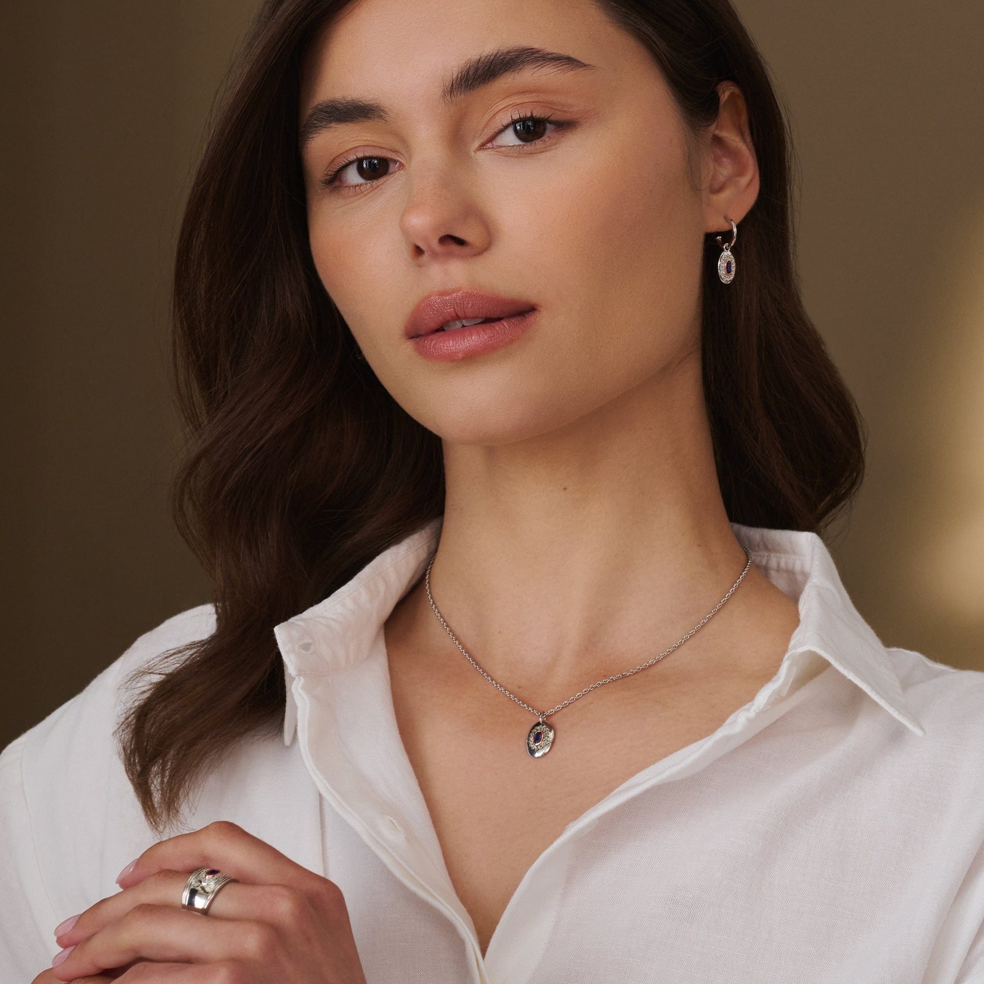 Royal Clogau® Sterling Silver Diana Earrings with Sapphires & Topaz