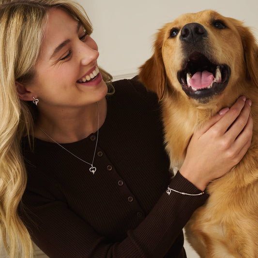 Paw Prints Sterling Silver Heart Affinity Bracelet with Topaz