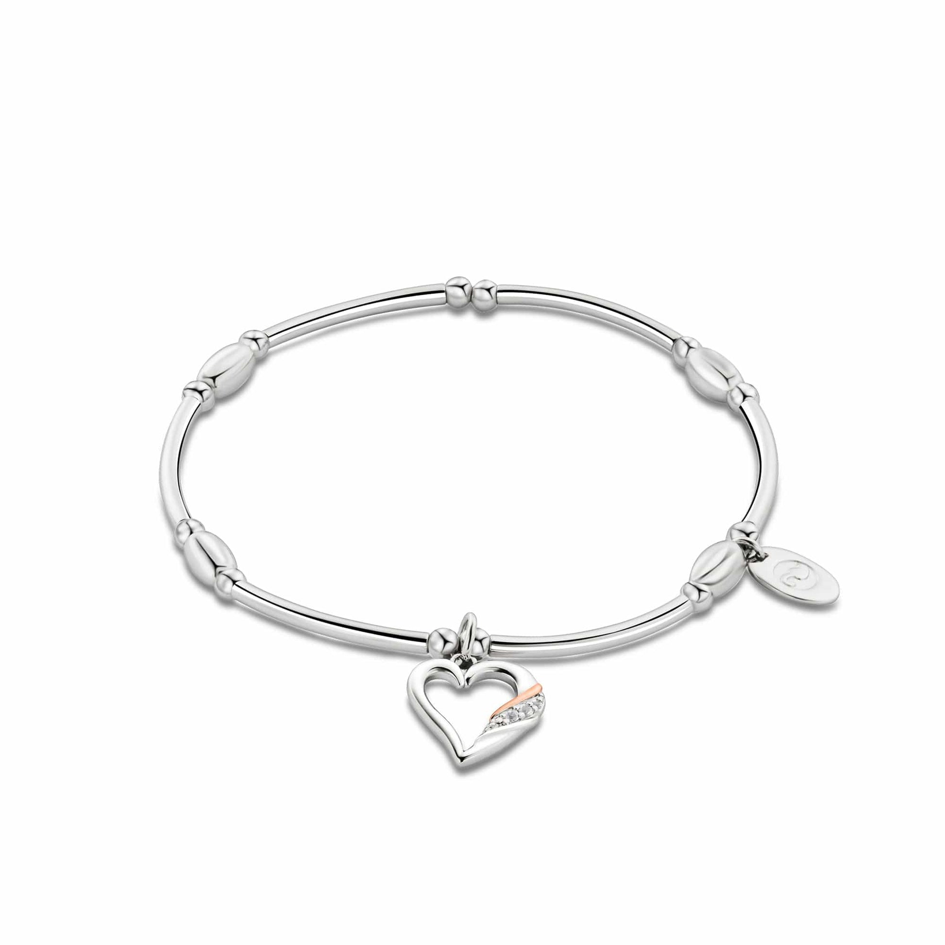 Past Present Future® Sterling Silver Heart Affinity Bracelet with Topaz