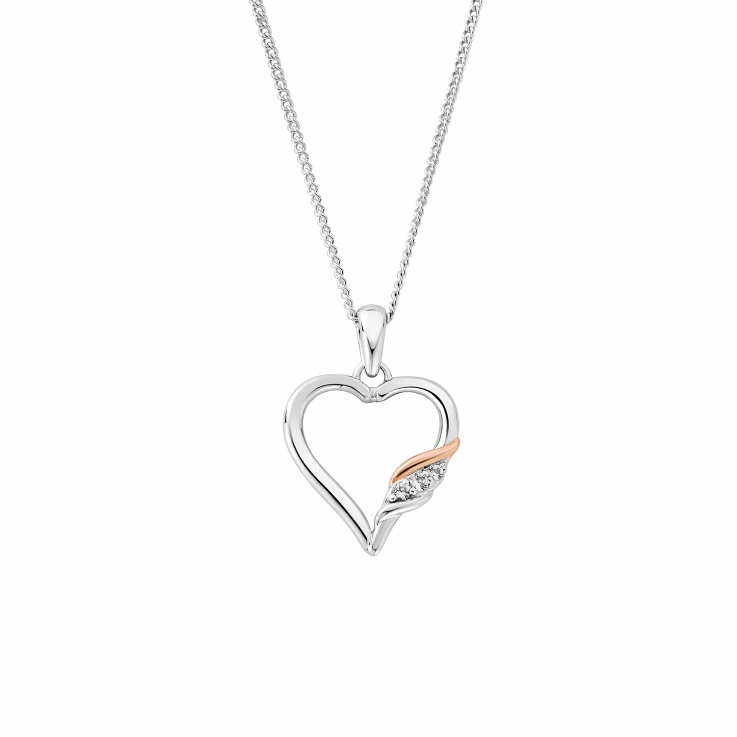 Past Present Future Silver Heart Pendant