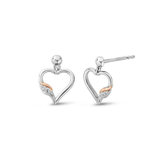 Past Present Future® Sterling Silver Heart Earrings with Topaz