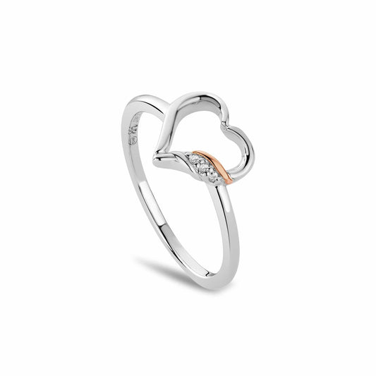 Past Present Future® Sterling Silver Heart Ring with Topaz