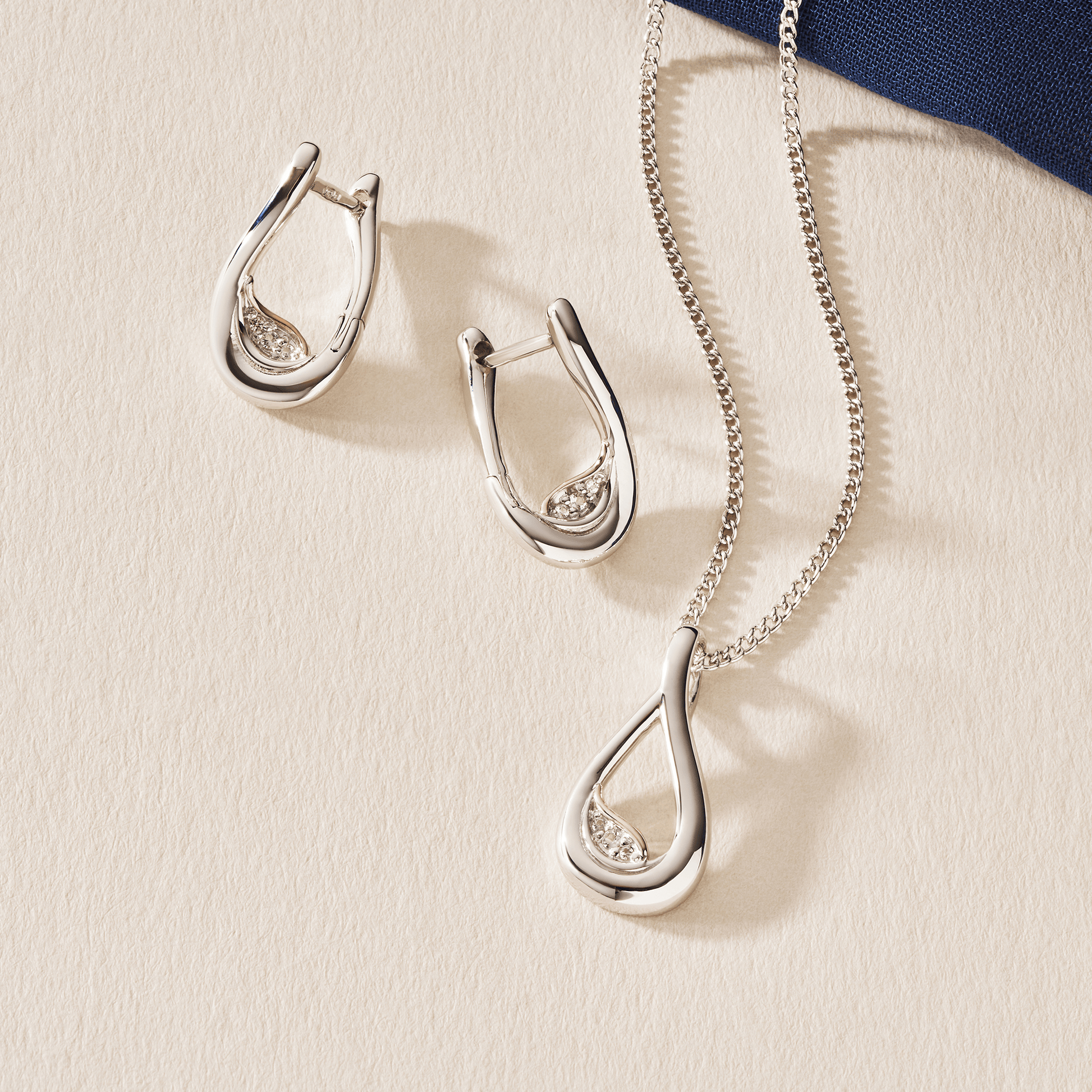 Past Present Future® Sterling Silver Twist Pendant with Topaz