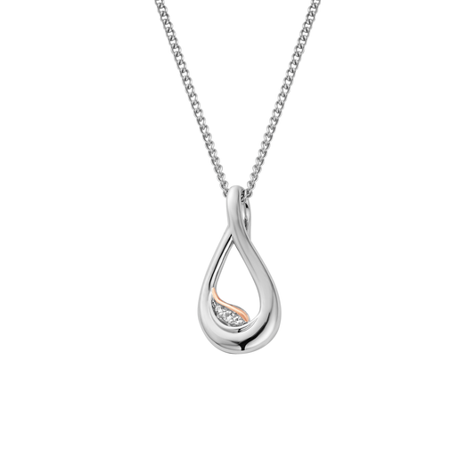 Past Present Future® Sterling Silver Twist Pendant with Topaz