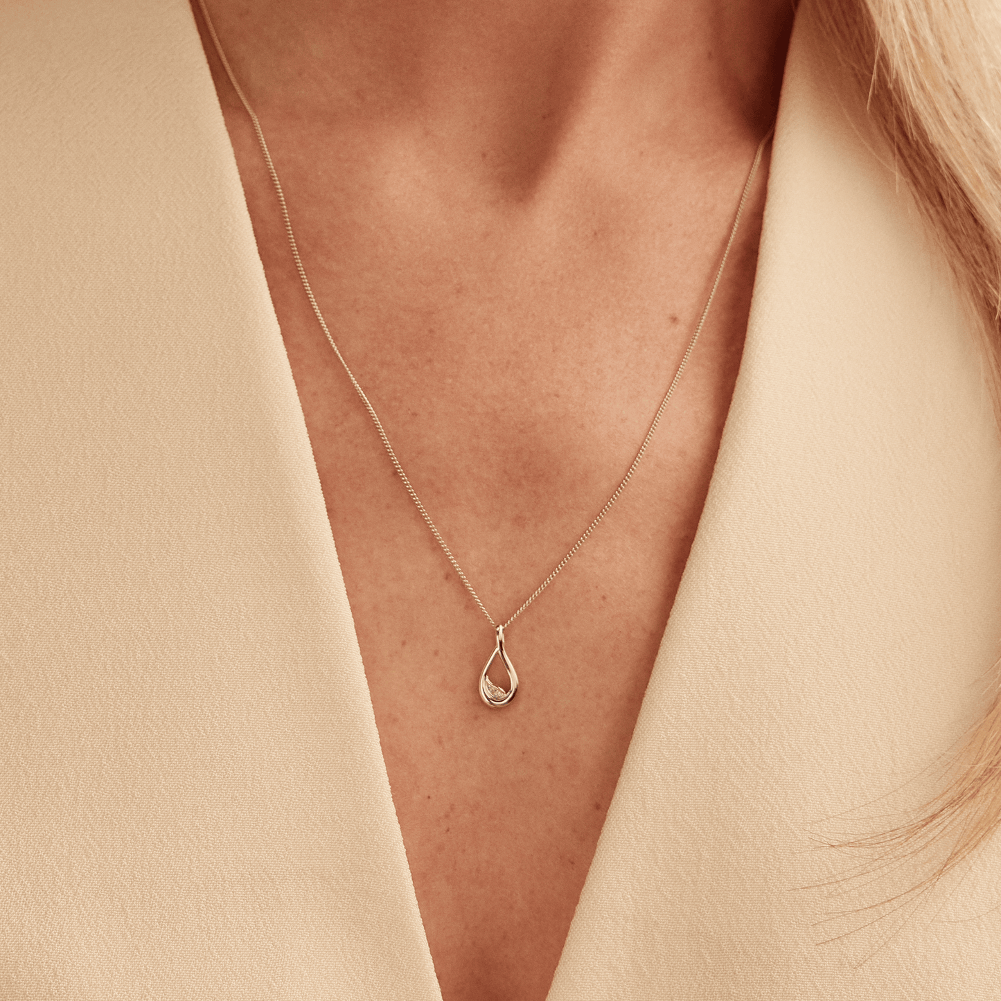 Past Present Future® Sterling Silver Twist Pendant with Topaz