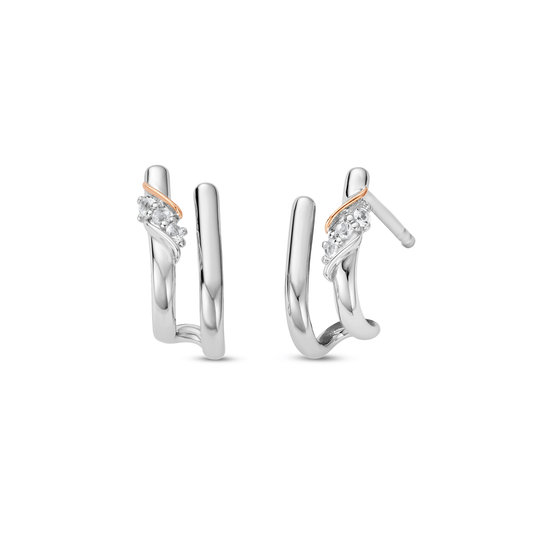 Past Present Future® Sterling Silver Curve Stud Earrings with Topaz