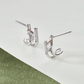Past Present Future® Sterling Silver Curve Stud Earrings with Topaz