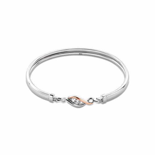 Past Present Future® Sterling Silver Bangle with Swarovski® Zirconia