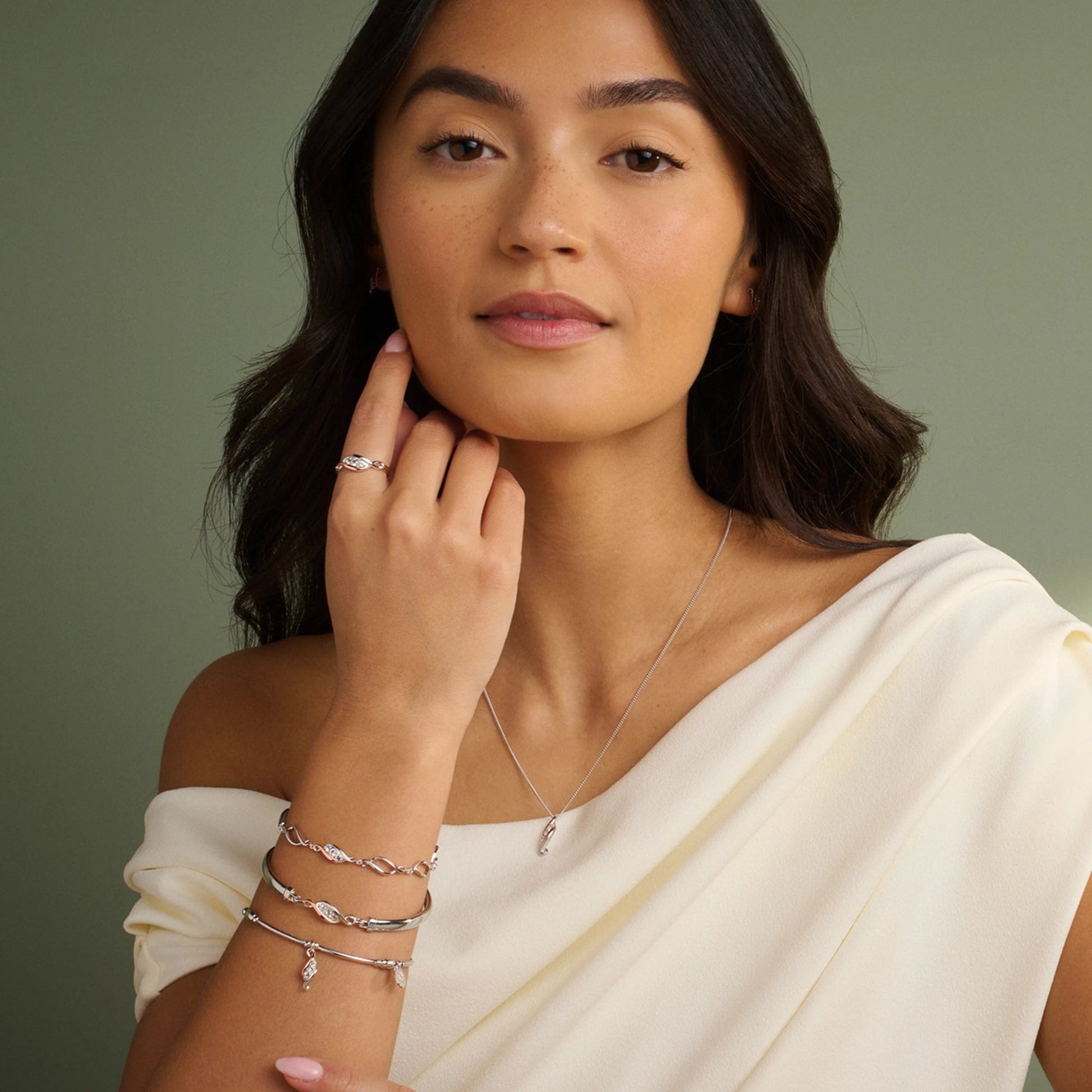 Past Present Future® Sterling Silver Bangle with Topaz