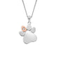 Paw Prints Sterling Silver Pendant with Topaz