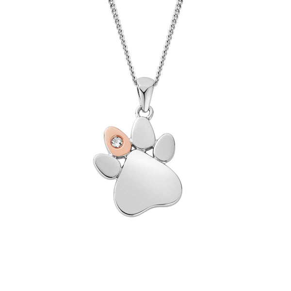 Dog Paw Print Pendant Necklace 18k Gold on Sterling Silver – Jamies Horse  Jewelry