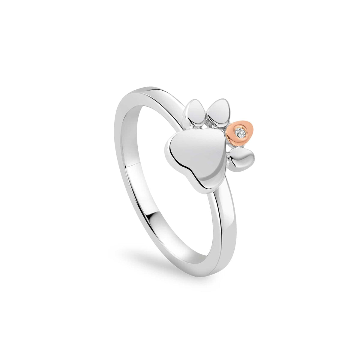 Paw Prints Sterling Stacking Ring Topaz