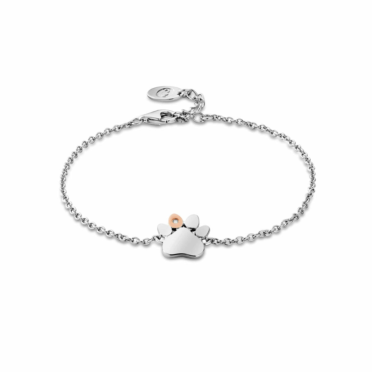 Paw Prints Sterling Single Paw Bracelet Topaz