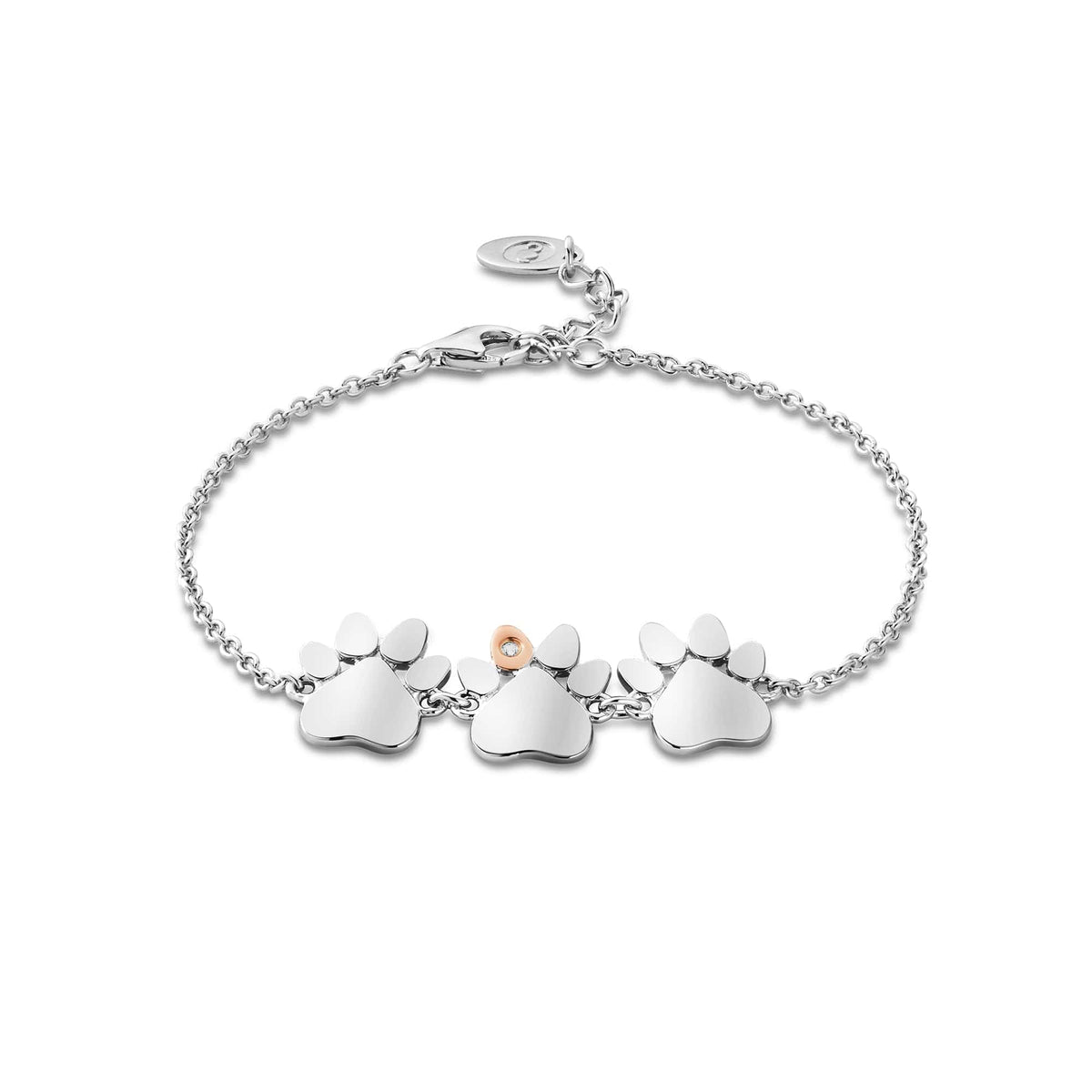 Paw Prints Sterling Triple Paw Bracelet Topaz