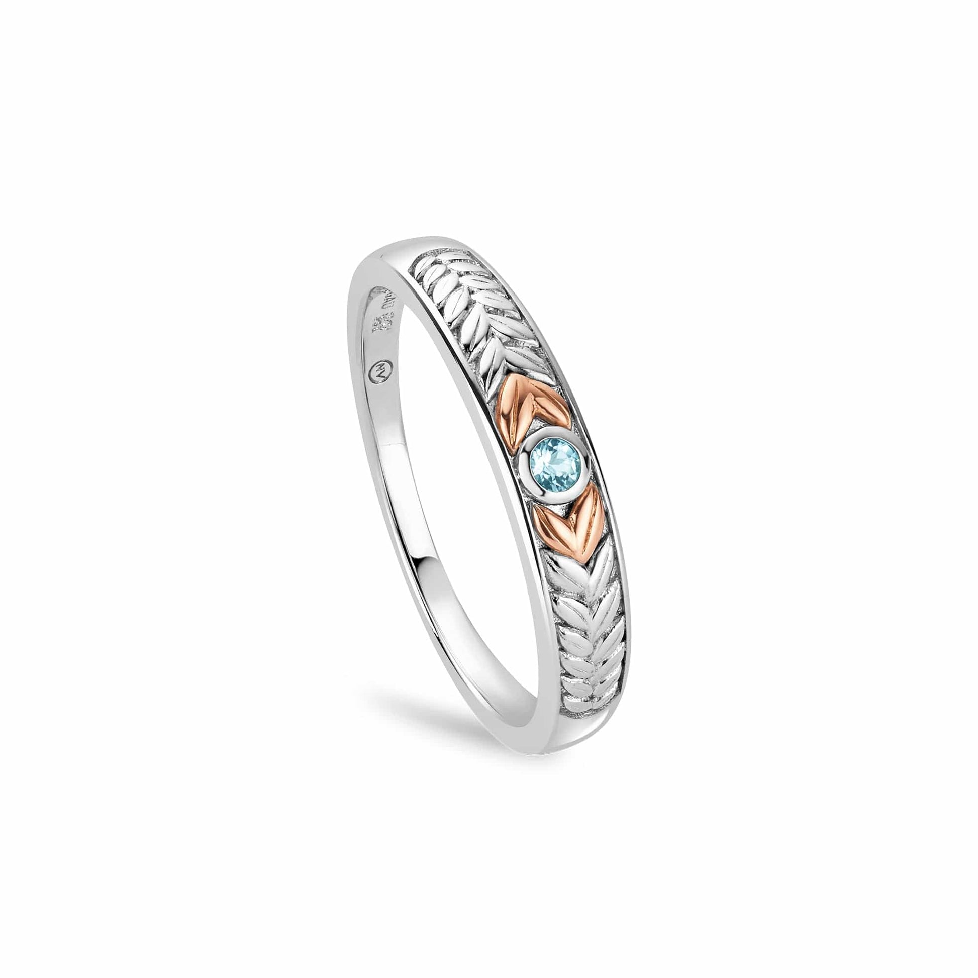Lilibet Silver and Sky Blue Topaz Slim Channel Ring – Clogau