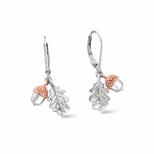 Royal Clogau® Sterling Silver Oak Leaf Earrings with Topaz