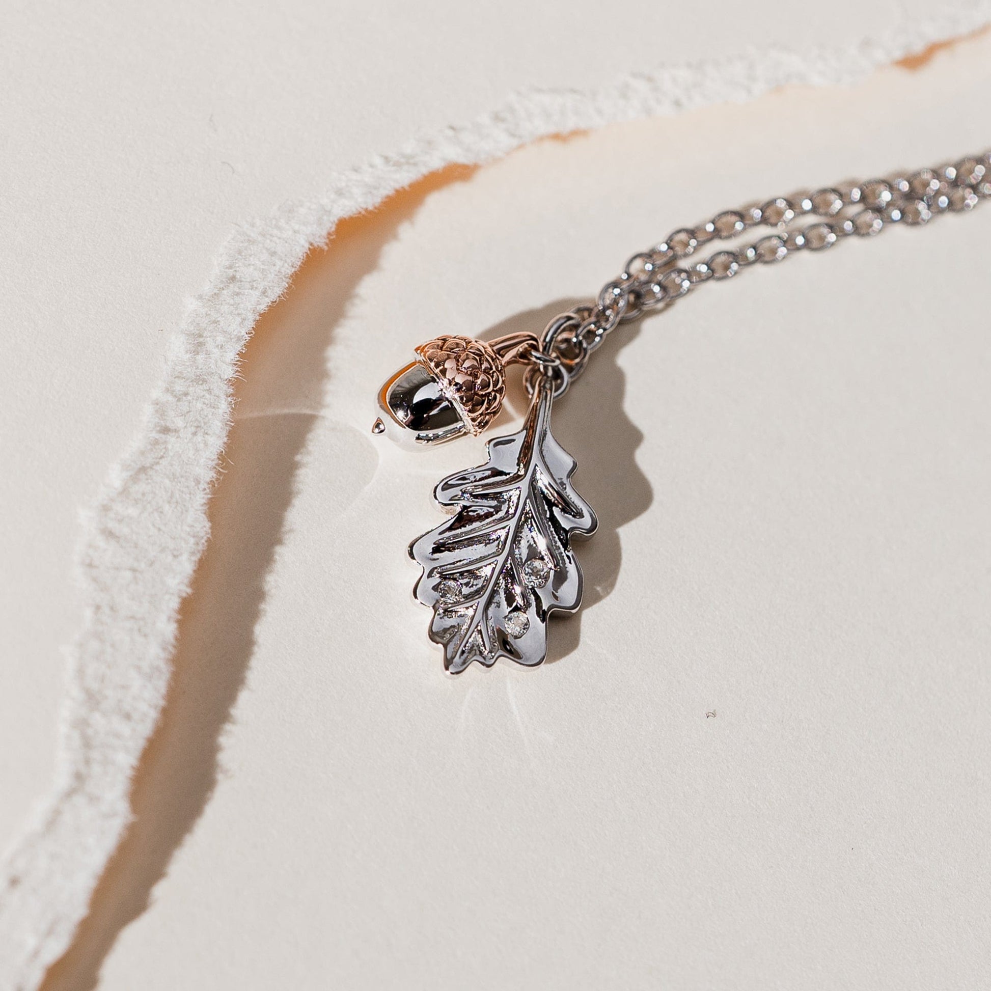 Royal Clogau® Sterling Silver Oak Leaf Pendant with Topaz