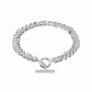 Royal Clogau® Sterling Silver Leaf T-Bar Bracelet with Swarovski® Zirconia