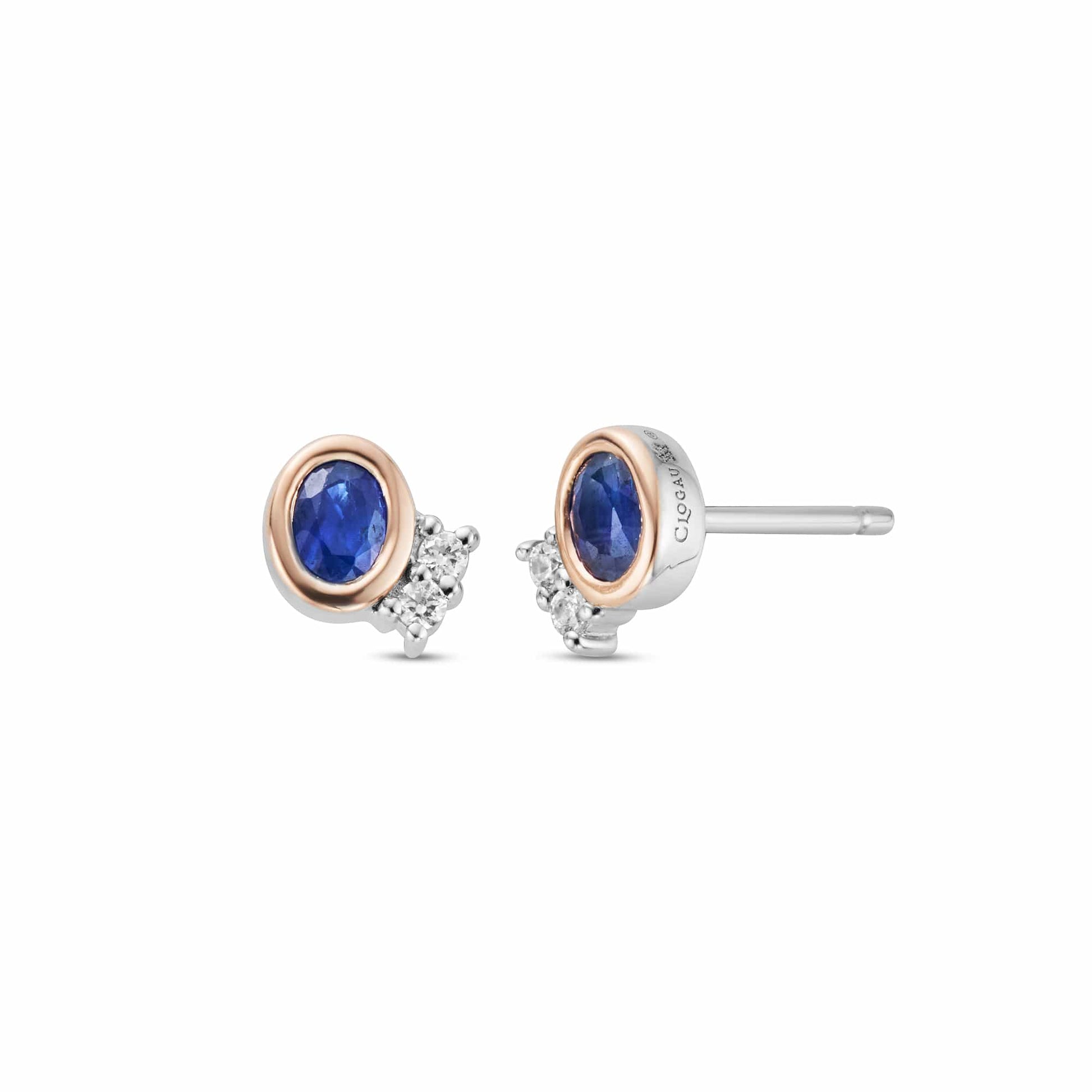 Royal Clogau® Sterling Silver Diana Stud Earrings with Sapphires & Swarovski® Zirconia