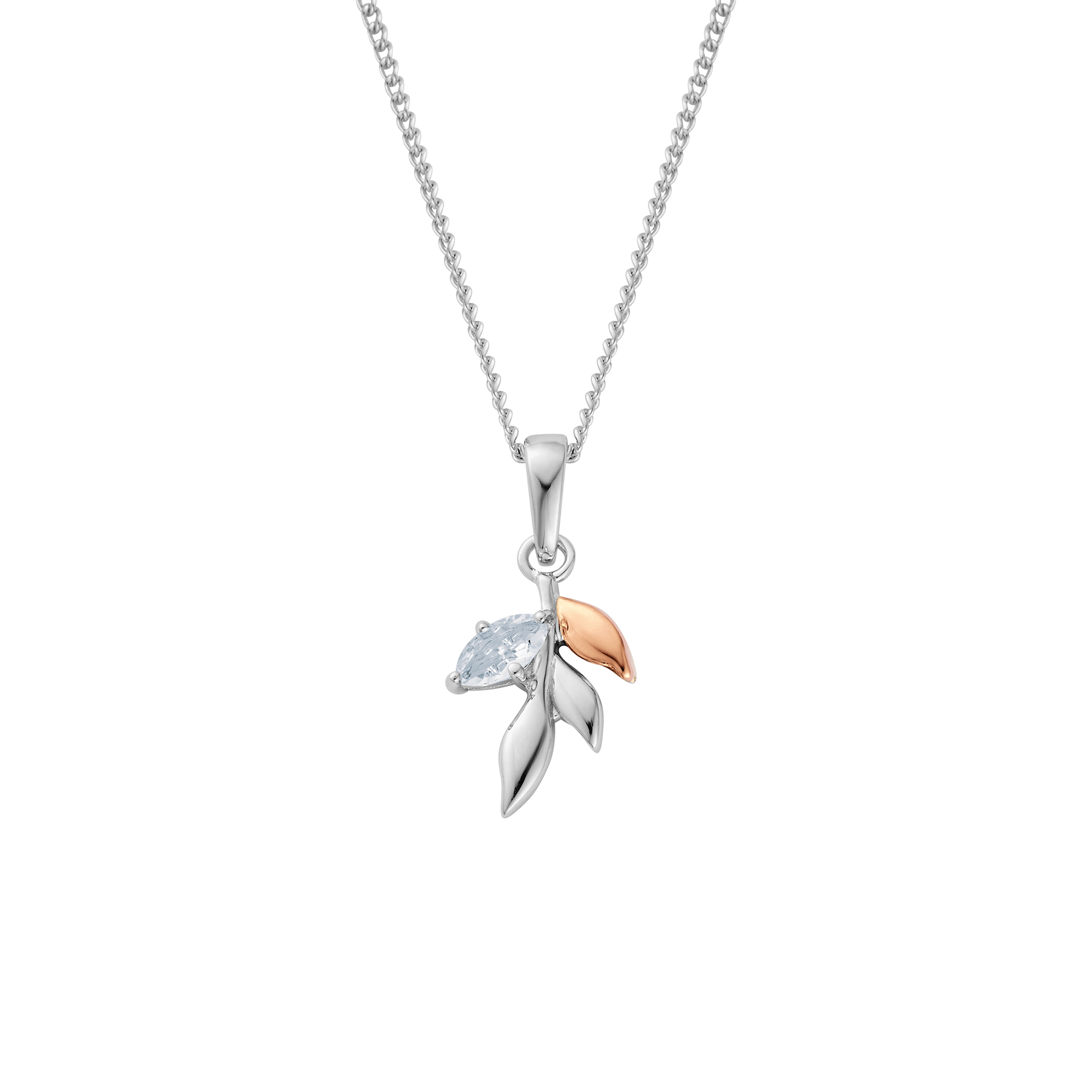 Royal Clogau® Sterling Silver Leaf Pendant with Topaz
