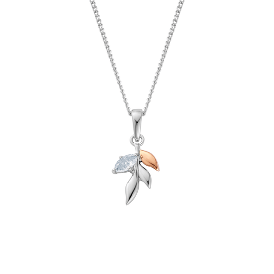 Royal Clogau® Sterling Silver Leaf Pendant with Topaz