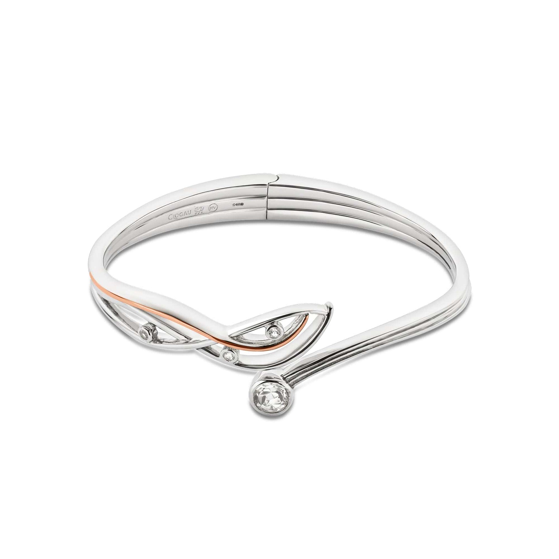 Nature's Wonder Sterling Silver Waterfall Bangle with Topaz
