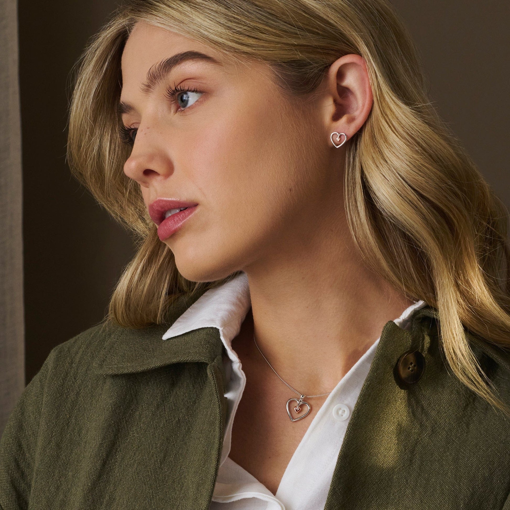 Tree of Life® Sterling Silver Heart Stud Earrings